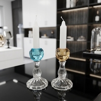 Porte-bougie en cristal facetté de luxe, bougeoir en verre cristal K9 de qualité supérieure pour mariage, table à manger, décoration intérieure, centre de table de fête