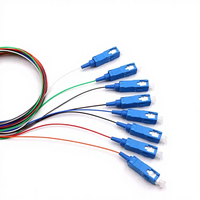 HENGXIAN Mini PLC 1/2 SC/UPC 0.9mm 1x2 Tabung Baja Kelas Telekomunikasi SM Optik 1m PLC Splitter FTTH/FTTX Jaringan 5G Garansi 2 Tahun