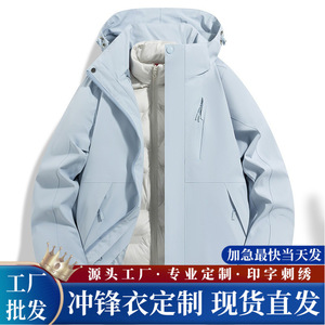 เสื้อแจ็คเก็ตกันลมแบบ 3-in-1 สำหรับผู้หญิง บุด้วยขนเป็ด พร้อมซับในถอดได้ แขนยาว สไตล์ชุดทำงาน - Product Image 5