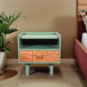 Mesita de Noche Moderna de Madera Sólida, Elegante Mesita de Noche para Dormitorio, Muebles de Madera de Primera Calidad para el Hogar, Dormitorio, Hotel y Estilo Contemporáneo - Product Image 1