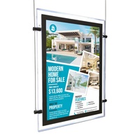 Cadres d'affichage intérieurs rectangulaires A1 A2 A3 A4 avec éclairage LED, panneaux publicitaires pour agents immobiliers, panneaux suspendus pour vitrine