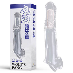 Crazy Horse Transparenter Vibrierender TPE 100% Wasserdichter <span class=keywords><strong>Penis</strong></span>-Sleeve-Verlängerer für Männer Paare Größere Erwachsenenprodukte Maskulin - Product Image 1