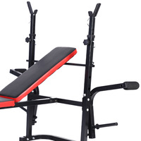 Banc de musculation pliable en acier pour homme, pour entraînement intérieur à domicile, avec support pour haltères et barres
