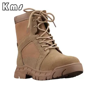 KMS批发定制户外真皮登山鞋冬季膝高定制战术靴郊狼