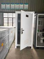 Cabine de toilettes mobile économique et portable avec lavabo intégré, sol en acier inoxydable, WC temporaire extérieur pour chantier de construction