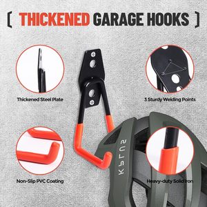 Gancio per bici <span class=keywords><strong>da</strong></span> Garage montato a parete resistente per appendere in bicicletta e organizzazione salvaspazio - Product Image 5