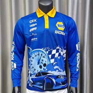 Maillot de pêche POLO personnalisé à manches longues, séchage rapide, motif LOGO bleu, sublimation UV, pour tournoi - Product Image 4