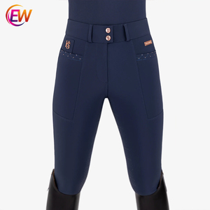 Pantaloni da <span class=keywords><strong>Equitazione</strong></span> in Silicone a Vita Alta, Skinny Fit con Chiusura a Bottoni per Cavallo - Product Image 3