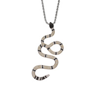 Collier pendentif serpent surdimensionné personnalisé, bijoux hip-hop colorés en CZ