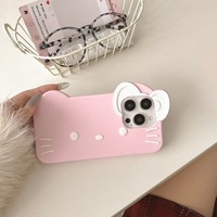 Étui de téléphone portable en silicone anti-chute chat mignon rose pour filles pour Iphone16promax 15pro 14 13 12 housse de protection arrière
