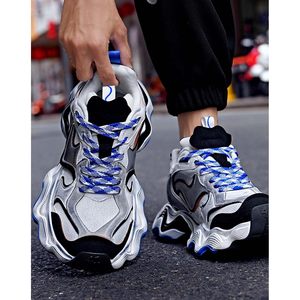 รองเท้าผ้าใบแฟชั่นผู้ชาย FOXA รุ่น Chunky Sneakers ทรงหุ้มข้อ วัสดุตาข่ายสังเคราะห์ พื้นยาง พื้นรองเท้า EVA รองรับแรงกระแทก เหมาะสำหรับเดินในฤดูใบไม้ผลิ - Product Image 3