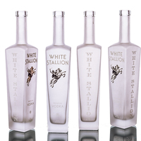 Bouteille en verre de vodka carrée à base épaisse 50ml 375ml 750ml 1000ml