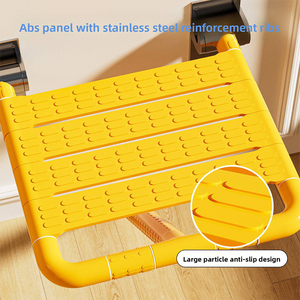 Sedile <span class=keywords><strong>Doccia</strong></span> Pieghevole Moderno in ABS/Acciaio Inox Cromato, Antiscivolo, Ecologico, per Anziani, Bagno, Appartamento, Ospedale - Product Image 2