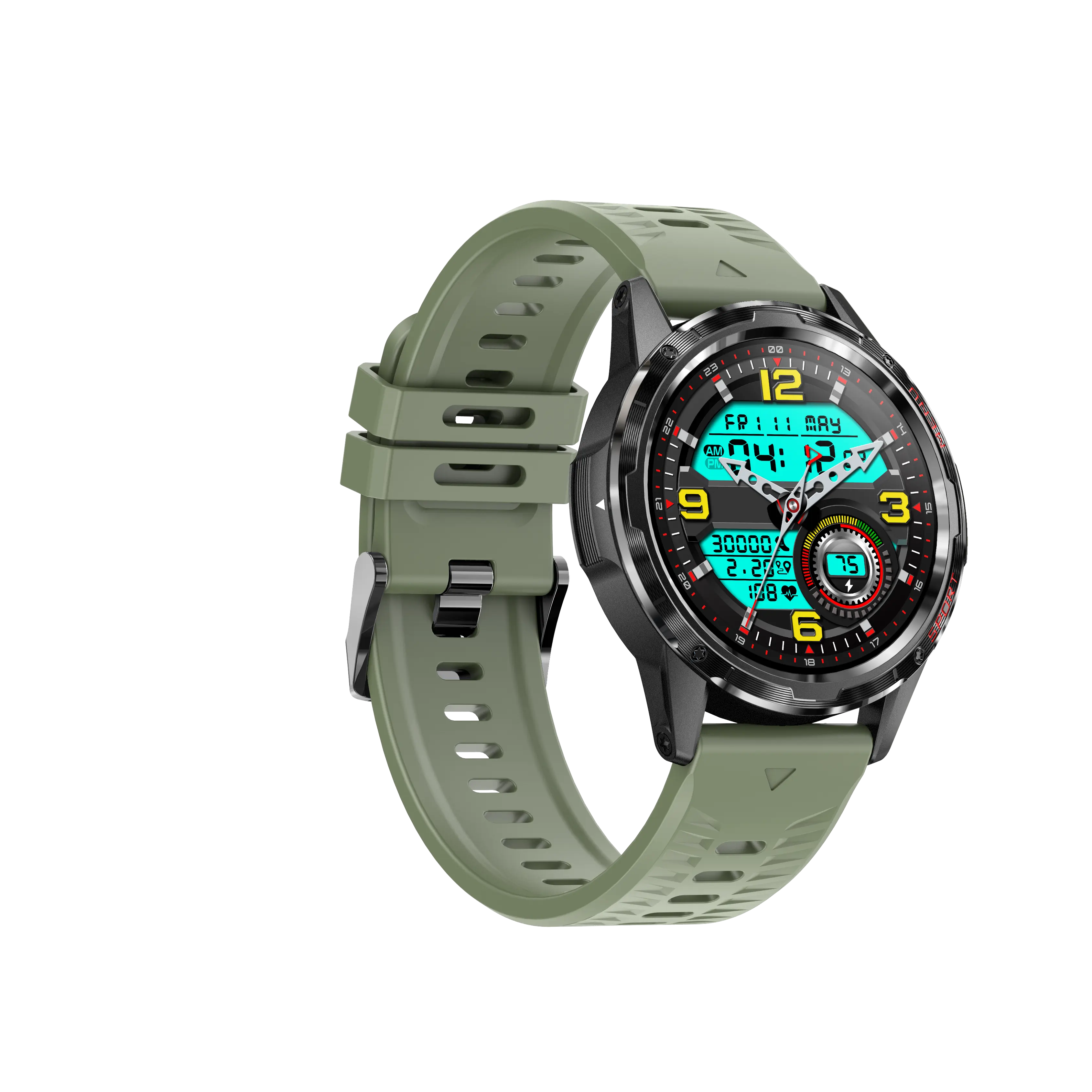 Full Touch Round Screen Smartwatch Modieus Sportdraagbaar Apparaat Ip67 Waterdicht Gezondheidsmonitoring Record