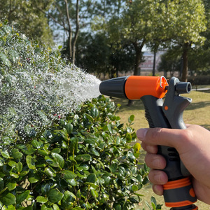 Adjustable Water Gun Orange TPR Nozzle Manual Operation For Garden Car Washing Plant Watering - Product Image 1