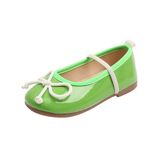 Chaussures à nœud pour enfants, chaussures de princesse à nœud pour filles, chaussures multicolores mignonnes et douces avec bande élastique pour filles, chaussures de princesse - Product Image 1