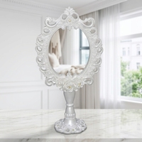 Miroir de maquillage portable sur pied, sculpté à la main, style Art Déco européen vintage, motif rose, 6 mm, pour mariage, Pâques, ou comme miroir de princesse