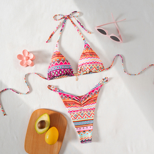 Bikini Sexy Hot Super 2026, Costume da Bagno Donna con Piccolo Ciondolo Stampato, Bikini Sexy a Due Pezzi con Laccetti, Micro Bikini - Product Image 1