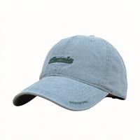 Casquette de baseball en jean délavé et vieilli, style vintage, avec rivets métalliques, ajustable, souple, pour tenue décontractée