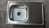 Évier de cuisine en acier inoxydable 201 brossé avec égouttoir (simple bac) – Vente chaude usine