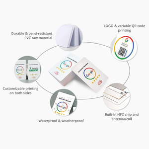 Phương tiện truyền thông xã hội tag Sticker không thấm nước chẩn đoán bài bảng tap tùy chỉnh ntag213 RFID thẻ PVC NFC Google xem xét với mã QR - Product Image 3