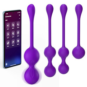 Balle de Kegel pour exercices vaginaux féminins, balle de massage en silicone, 9 fréquences de vibration, contrôle par application, design amovible, resserrement vaginal - Product Image 1