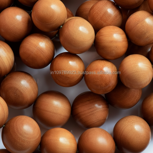 Perles de prière en bois de santal pur Chandan Mala véritable Chapelet Mala Perles en bois - Product Image 1