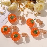 Pendentif texturé haut de gamme, élégant, en forme de kaki, avec boîte cadeau, bijou original pour petits anniversaires, ornements orange pour bagages
