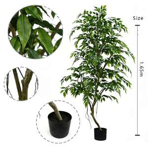 Arbre Banyan Artificiel à Feuilles Courbes en Plastique Résistant aux UV Décoration Intérieure Style Moderne Hauteur Personnalisée - Product Image 2