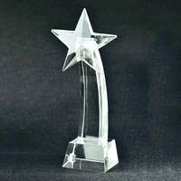 Trofeo de cristal al por mayor, trofeo de cristal personalizado con forma de estrella, trofeo de cristal