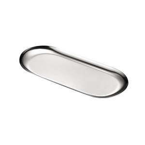 Stainless Steel Oval <b>Tray</b> Gold Silver Hotel Coffee <b>Tea</b> Serving <b>Trays</b> Solid Color - Product Image 3