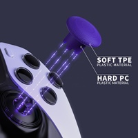 Noir 4 hauteurs 3 surfaces poignées ThumbsGear baguettes interchangeables bâtons de pouce analogiques capuchons pour contrôleur de bord PS5