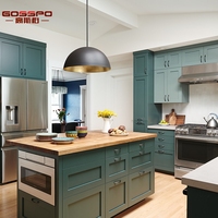 Modern Özel Tasarım Minimalist Masif Ahşap Lake Kaplama Çift Kapılı Mutfak Duvar Dolapları Fransız Adaları Tüm Ev Özelleştirme