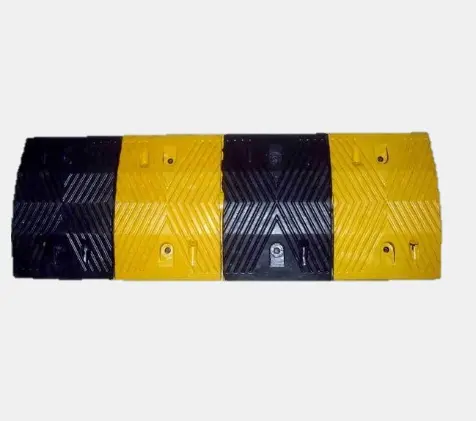 Novo tráfego durável borracha velocidade corcão tráfego safetybreaker amarelo-preto estrada corcunda