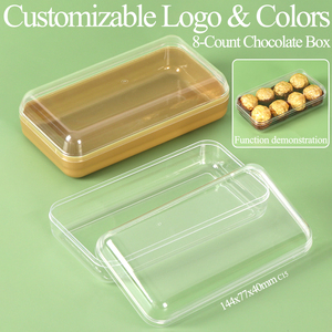 Cajas de Plástico Personalizadas YUZMEI para Postres, Galletas, Chocolates y Dulces, Cajas Transparentes con Tapa para <span class=keywords><strong>Ferrero</strong></span> <span class=keywords><strong>Rocher</strong></span> - Product Image 1