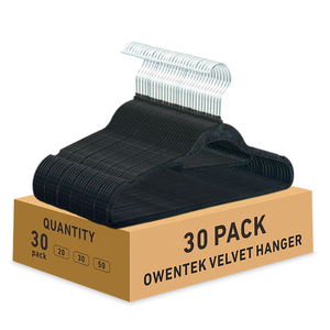 Boutique en ligne Offre Spéciale Lot de 50 cintres en velours noir antidérapants pour le linge Cintres floqués noirs - Product Image 1