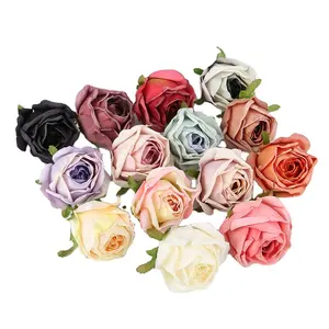 Simulation de bouton de rose jiaobian de style rétro, fleur artificielle, bricolage, arrangement manuel de fleurs, bouquet de mariage, décoration de la maison, nouveau pro