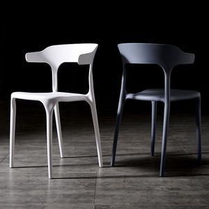 Chaise <span class=keywords><strong>de</strong></span> salle à manger empilable en plastique PP coloré au design moderne pour la cuisine, la maison, le bureau, le café, l'extérieur - Product Image 4