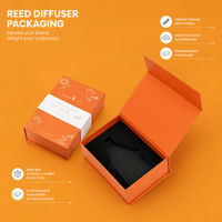 Boîte cadeau en mousse dorée avec fermeture magnétique style livre, gaufrage à chaud, pour diffuseur de parfum, logo personnalisé imprimé