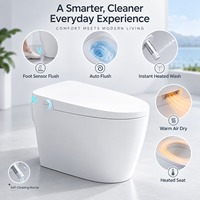 Bidet intelligent à poser au sol CUPC ETL 110V avec commande vocale, couvercle automatique et chasse d'eau automatique