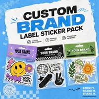 Lot d'autocollants personnalisés pour emballage de cartes, style rétro américain, imperméables, holographiques, résistants, vintage, découpés à la forme, pour la vente en gros et au détail