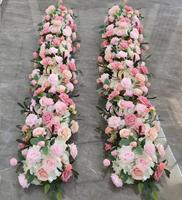 Guirlande de fleurs en soie et plastique rose, style vintage, moderne, simple, pour décoration de mariage et de maison, chemin de table personnalisable