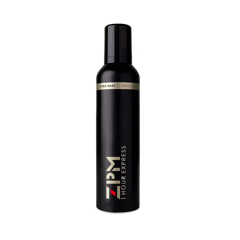 Espuma bronzeadora artificial de 1 hora expressa ultra escura, bronze natural de secagem rápida e brilho, mousse bronzeadora