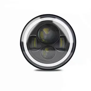 Farol de led com feixe alto e baixo, 7 ", para caminhão, offroad, carro, motocicleta, drl, luzes redondas de 7 polegadas, à prova d' água