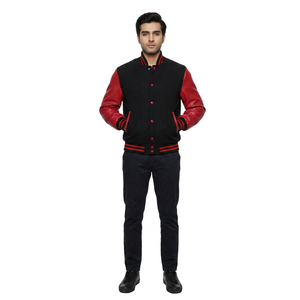 Veste en toile personnalisée automne-hiver pour hommes, garçons, jeunes, imprimé baseball, design pour les sports scolaires, décontractée, confortable, en coton - Product Image 1