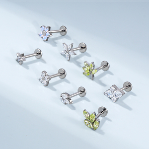 New ASTM F136 titanium pha lê CZ ren gương cao đánh bóng G23 piercing cây Helix daith cơ thể đồ trang sức bán buôn - Product Image 2