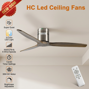 American Stylish HC633 LED Ventilateur de plafond avec 3 pales sans lumière Design moderne Télécommande - Product Image 1