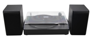 <span class=keywords><strong>Platine</strong></span> <span class=keywords><strong>vinyle</strong></span> à 3 vitesses à entraînement par courroie pour disques vinyles avec lecture <span class=keywords><strong>sans</strong></span> <span class=keywords><strong>fil</strong></span> et système HiFi avec haut-parleurs d'étagère - Product Image 3