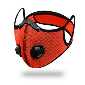 Máscara de ciclismo de malla roja transpirable PM2.5 antipolvo, a prueba de viento, para exteriores, unisex, para todas las estaciones - Product Image 1