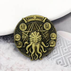 Wowei เหรียญวินเทจโลหะ cthulhu lovecraft. Mythos <span class=keywords><strong>necronomicon</strong></span> เหรียญโลหะปีศาจแนวย้อนยุค - Product Image 3